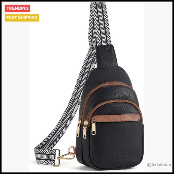Handbags - Small Leather Sling Bag Crossbody Fanny Pack Minimal Chic Travel Essentials